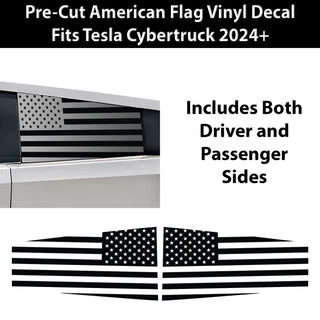 Rear Window American Flag Vinyl Decal Stickers Fits Tesla Cybertruck - Bogar Tech Designs