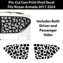 Animal Leopard Cheetah Cow Window Vinyl Decal Stickers Fits Nissan Armada 2017 - 2024 - Bogar Tech Designs