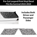 Animal Leopard Cheetah Cow Window Vinyl Decal Stickers Fits Kia Carnival 2022 - 2025 - Bogar Tech Designs