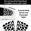 Fits BMW 5 Series 2021 - 2023 Animal Leopard Cheetah Cow Window Vinyl Decal Stickers - Bogar Tech Designs