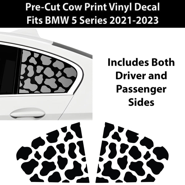 Fits BMW 5 Series 2021 - 2023 Animal Leopard Cheetah Cow Window Vinyl Decal Stickers - Bogar Tech Designs