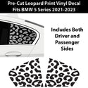 Fits BMW 5 Series 2021 - 2023 Animal Leopard Cheetah Cow Window Vinyl Decal Stickers - Bogar Tech Designs