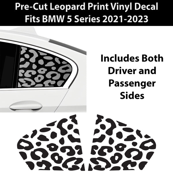 Fits BMW 5 Series 2021 - 2023 Animal Leopard Cheetah Cow Window Vinyl Decal Stickers - Bogar Tech Designs
