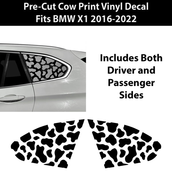 Fits BMW X1 2016 - 2022 Animal Leopard Cheetah Cow Window Vinyl Decal Stickers - Bogar Tech Designs