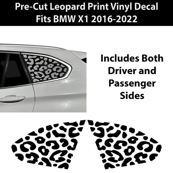 Fits BMW X1 2016 - 2022 Animal Leopard Cheetah Cow Window Vinyl Decal Stickers - Bogar Tech Designs