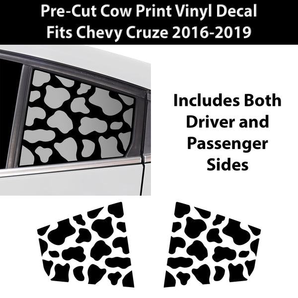 Animal Leopard Cheetah Cow Window Vinyl Decal Stickers Fits Chevrolet Cruze 2016 - 2019 - Bogar Tech Designs