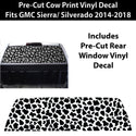 Animal Leopard Cheetah Cow Window Vinyl Decal Stickers Fits Chevy Silverado & GMC Sierra 1500 2014 - 2018 - Bogar Tech Designs