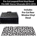 Animal Leopard Cheetah Cow Window Vinyl Decal Stickers Fits Chevy Silverado & GMC Sierra 1500 2014 - 2018 - Bogar Tech Designs