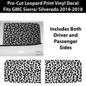 Animal Leopard Cheetah Cow Window Vinyl Decal Stickers Fits Chevy Silverado & GMC Sierra 1500 2014 - 2018 - Bogar Tech Designs