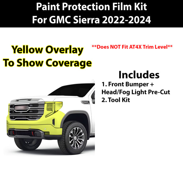 Fits GMC Sierra 2022+ Precut Premium Paint Protection Film Clear Bra PPF Decal Film Kit Cover - Bogar Tech Designs