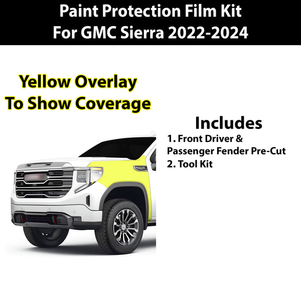 Fits GMC Sierra 2022+ Precut Premium Paint Protection Film Clear Bra PPF Decal Film Kit Cover - Bogar Tech Designs
