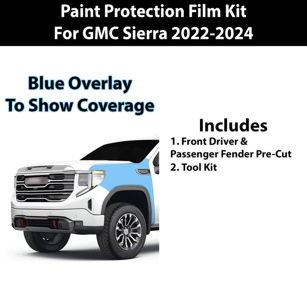 Fits GMC Sierra 2022+ Precut Premium Paint Protection Film Clear Bra PPF Decal Film Kit Cover - Bogar Tech Designs