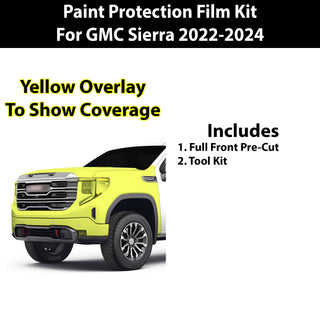 Precut Paint Protection Film Clear Bra PPF Decal Film Kit Cover Fits GMC Sierra 2022-2024