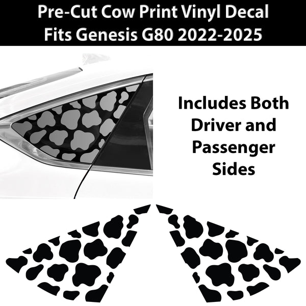 Animal Leopard Cheetah Cow Window Vinyl Decal Stickers Fits Genesis G80 2022 - 2025 - Bogar Tech Designs