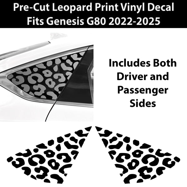 Animal Leopard Cheetah Cow Window Vinyl Decal Stickers Fits Genesis G80 2022 - 2025 - Bogar Tech Designs