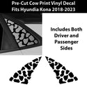 Animal Leopard Cheetah Cow Window Vinyl Decal Stickers Fits Hyundai Kona 2018 - 2023 - Bogar Tech Designs
