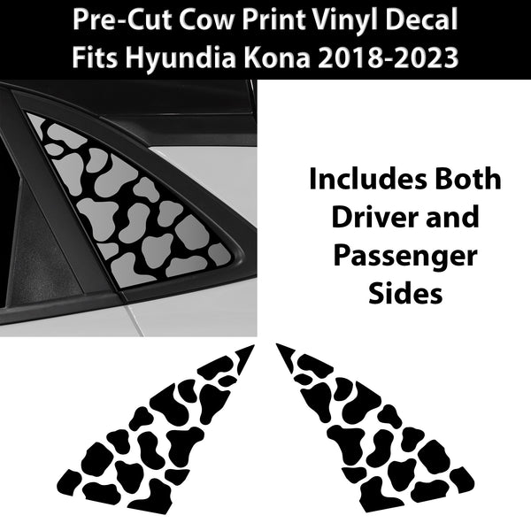 Animal Leopard Cheetah Cow Window Vinyl Decal Stickers Fits Hyundai Kona 2018 - 2023 - Bogar Tech Designs
