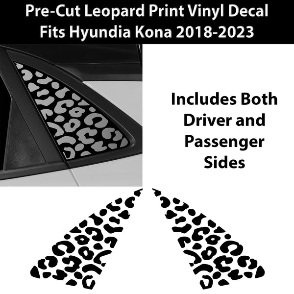Animal Leopard Cheetah Cow Window Vinyl Decal Stickers Fits Hyundai Kona 2018 - 2023 - Bogar Tech Designs