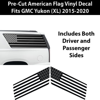 Quarter Window American Flag Vinyl Decal Stickers Fits GMC Yukon XL 2015 - 2020 - Bogar Tech Designs