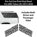 Animal Leopard Cheetah Cow Quarter Window Vinyl Decal Stickers Fits GMC Yukon XL 2015 - 2020 - Bogar Tech Designs