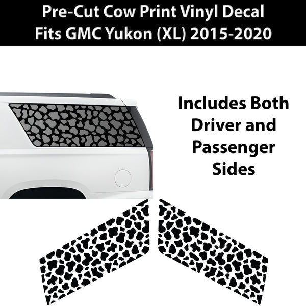 Animal Leopard Cheetah Cow Quarter Window Vinyl Decal Stickers Fits GMC Yukon XL 2015 - 2020 - Bogar Tech Designs