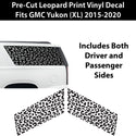 Animal Leopard Cheetah Cow Quarter Window Vinyl Decal Stickers Fits GMC Yukon XL 2015 - 2020 - Bogar Tech Designs