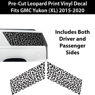 Animal Leopard Cheetah Cow Quarter Window Vinyl Decal Stickers Fits GMC Yukon XL 2015 - 2020 - Bogar Tech Designs