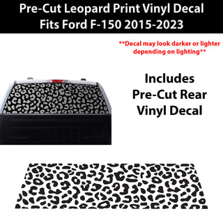 Animal Leopard Cow Paw Heart Window Vinyl Decal Stickers Fits Ford F - 150 F150 2015 - 2024 - Bogar Tech Designs