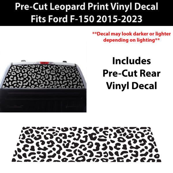 Animal Leopard Cow Paw Heart Window Vinyl Decal Stickers Fits Ford F - 150 F150 2015 - 2024 - Bogar Tech Designs
