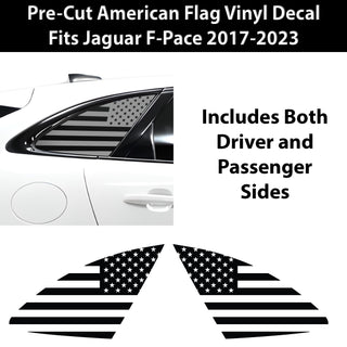 Quarter Window American Flag Vinyl Decal Stickers Fits Jaguar F - Pace 2017 - 2025 - Bogar Tech Designs