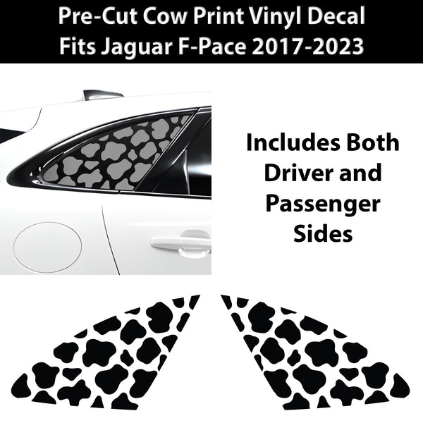 Animal Leopard Cheetah Cow Quarter Window Vinyl Decal Stickers Fits Jaguar F - Pace 2017 - 2024 - Bogar Tech Designs
