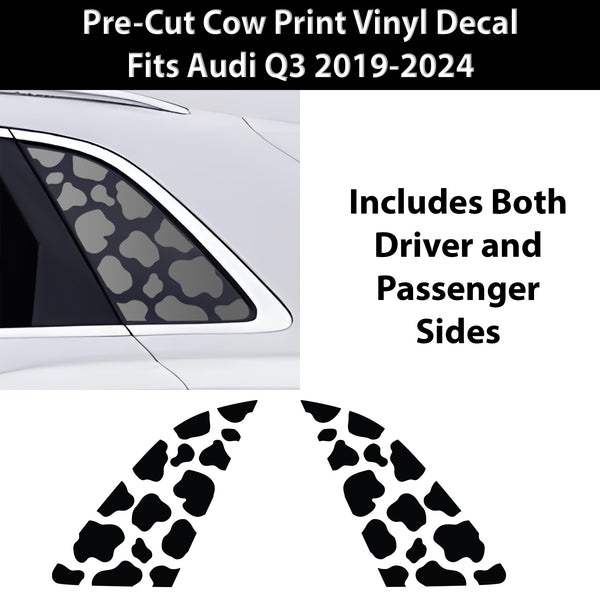 Animal Leopard Cheetah Cow Quarter Window Vinyl Decal Stickers Fits Audi Q3 2019 - 2024 - Bogar Tech Designs