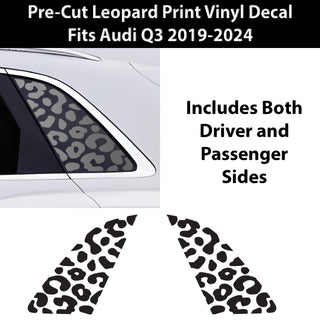 Animal Leopard Cheetah Cow Quarter Window Vinyl Decal Stickers Fits Audi Q3 2019 - 2024 - Bogar Tech Designs