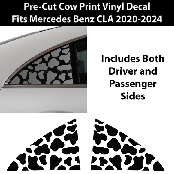 Animal Leopard Cheetah Cow Quarter Window Vinyl Decal Stickers Fits Mercedes Benz CLA 2020 - 2024 - Bogar Tech Designs