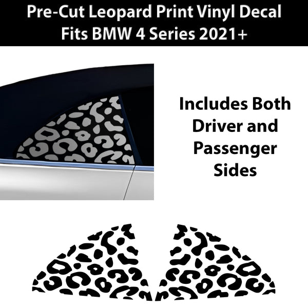 Fits BMW 4 Series Convertible 2021+ Animal Leopard Cheetah Cow Window Vinyl Decal Stickers - Bogar Tech Designs