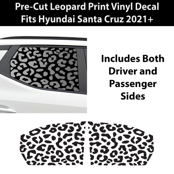 Animal Leopard Cheetah Cow Window Vinyl Decal Stickers Fits Hyundai Santa Cruz 2022+ - Bogar Tech Designs