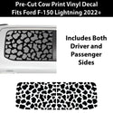 Animal Leopard Cow Window Vinyl Decal Stickers Fits Ford F - 150 F150 Lightning 2022+ - Bogar Tech Designs