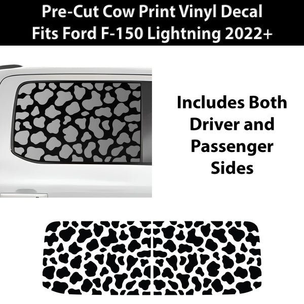 Animal Leopard Cow Window Vinyl Decal Stickers Fits Ford F - 150 F150 Lightning 2022+ - Bogar Tech Designs