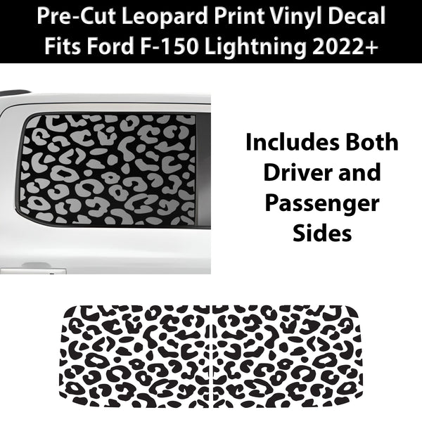 Animal Leopard Cow Window Vinyl Decal Stickers Fits Ford F - 150 F150 Lightning 2022+ - Bogar Tech Designs