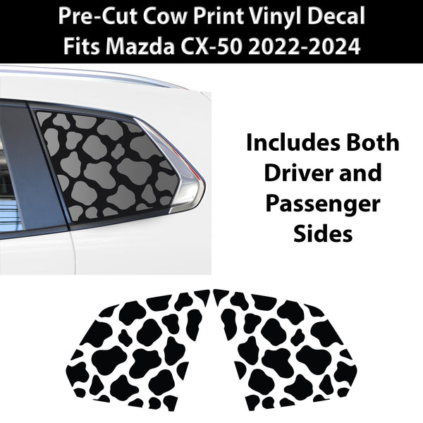 Animal Leopard Cheetah Cow Quarter Window Vinyl Decal Stickers Fits Mazda Cx - 50 2022+ - Bogar Tech Designs