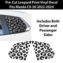 Animal Leopard Cheetah Cow Quarter Window Vinyl Decal Stickers Fits Mazda Cx - 50 2022+ - Bogar Tech Designs