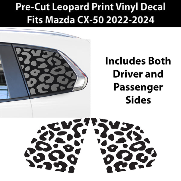Animal Leopard Cheetah Cow Quarter Window Vinyl Decal Stickers Fits Mazda Cx - 50 2022+ - Bogar Tech Designs