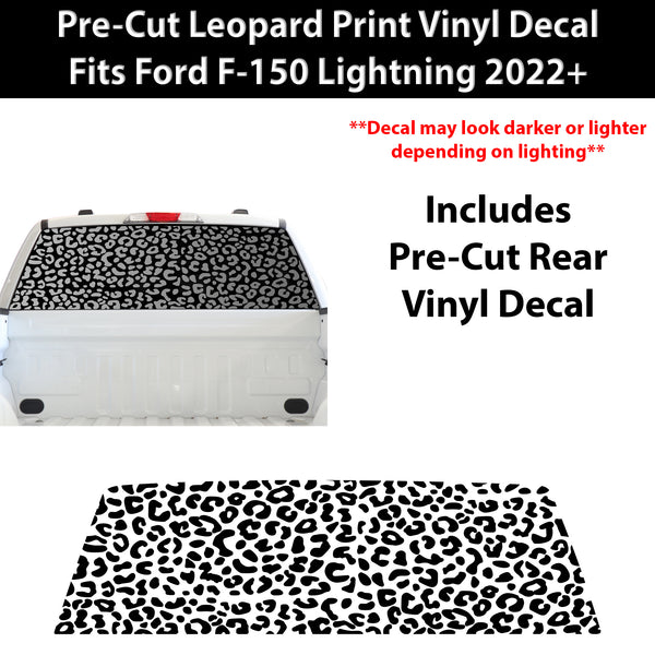 Animal Leopard Cow Window Vinyl Decal Stickers Fits Ford F - 150 F150 Lightning 2022+ - Bogar Tech Designs