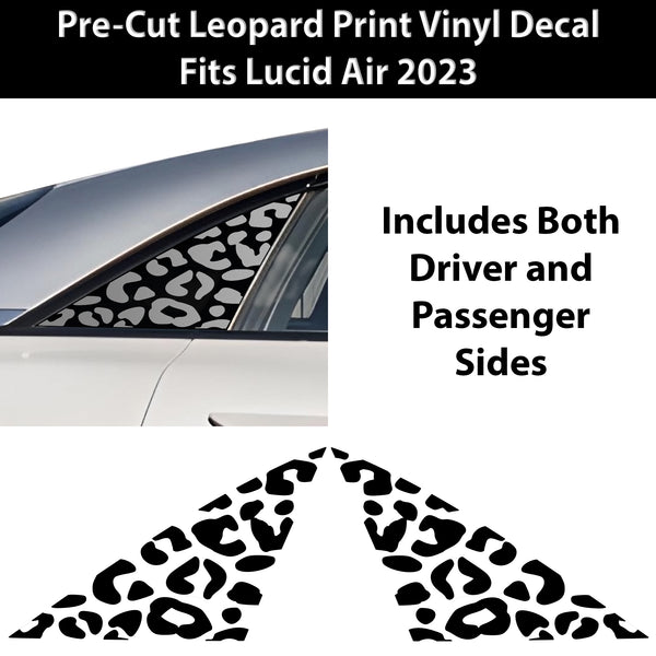 Fits Lucid Air 2023+ Animal Leopard Cheetah Cow Window Vinyl Decal Stickers - Bogar Tech Designs