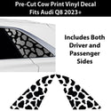 Animal Leopard Cheetah Cow Window Vinyl Decal Stickers Fits Audi Q8 2023+ - Bogar Tech Designs