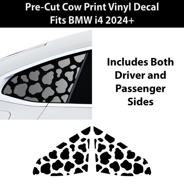 Fits BMW i4 2022+ Animal Leopard Cheetah Cow Window Vinyl Decal Stickers - Bogar Tech Designs