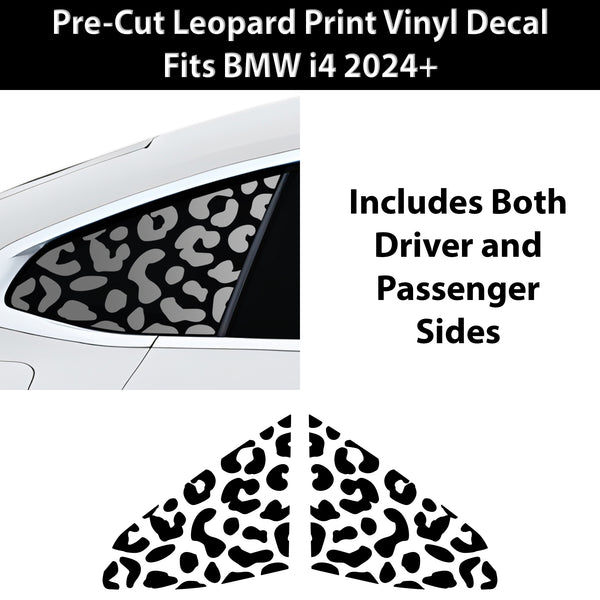 Fits BMW i4 2022+ Animal Leopard Cheetah Cow Window Vinyl Decal Stickers - Bogar Tech Designs