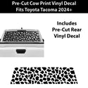Fits Toyota Tacoma 2024+ Animal Leopard Cow Print Rear Window Windshield Vinyl Decal Stickers - Bogar Tech Designs