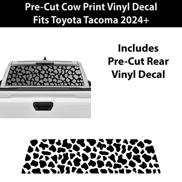 Fits Toyota Tacoma 2024+ Animal Leopard Cow Print Rear Window Windshield Vinyl Decal Stickers - Bogar Tech Designs