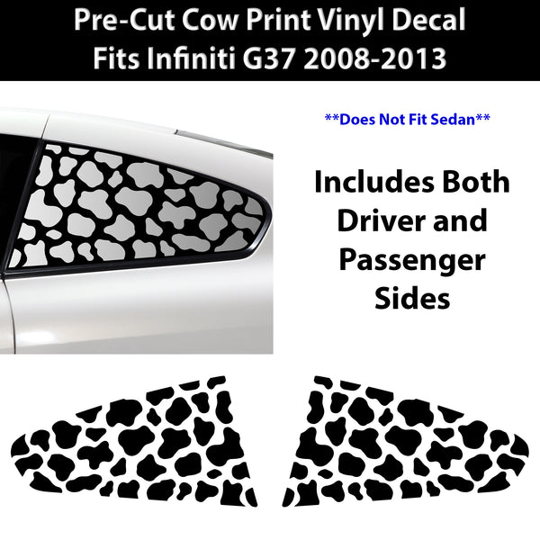 Animal Leopard Cheetah Cow Window Vinyl Decal Stickers Fits Infiniti G37 2008 - 2013 - Bogar Tech Designs